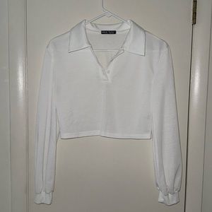 Shein Cropped Button Up Top